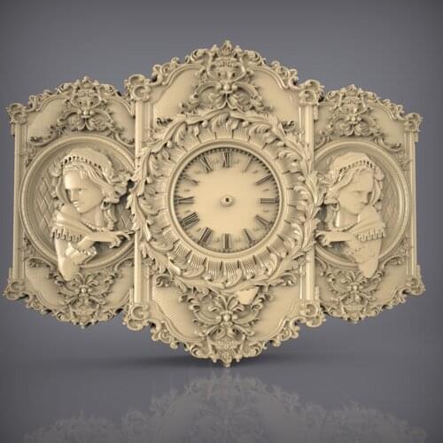 3d STL Model Relief for CNC Router 3D Printer Artcam Aspire Clock _71