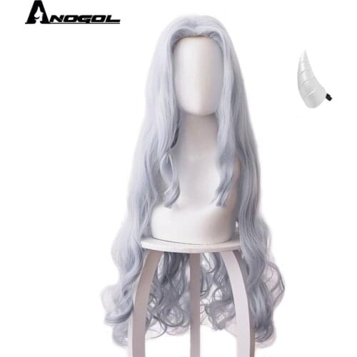 ANOGOL My Hero Academia Eri Chisaki Woman Gray Blue Wig Cosplay Heat Resistant Synthetic Wigs+Free Wig Cap for Halloween Party