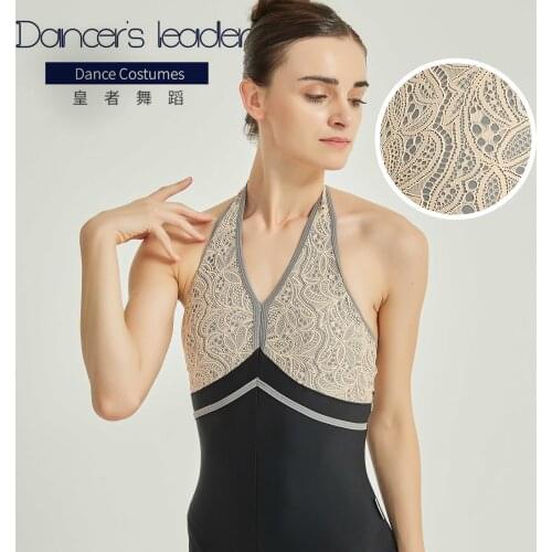 Ballet Leotard for Women Practice Clothes Lace Halterneck Leotard Rhythmic Gymnastics Clothing Adult Aerial Yoga Tights