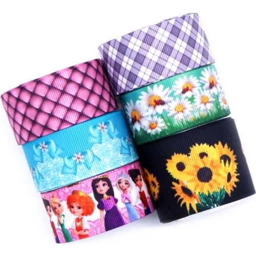 Free shipping 50 yard cartoon printed grosgrain ribbon 31645