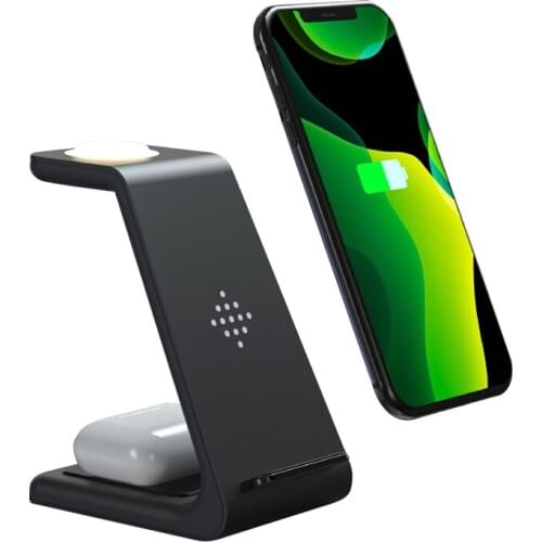3 in 1 Wireless Charger Stand for iPhone 11 Pro SE2 Samsung S10 Qi Wireless Charger Dock Station for AirPods Samsung Galaxy Buds