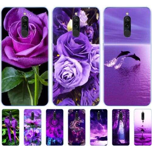 Silicon cover for redmi 8a 8 case for redmi note 8 PRO 8T 9S case for xiaomi mi 10 NOTE 10 PRO MI 9 lite infinity on purple