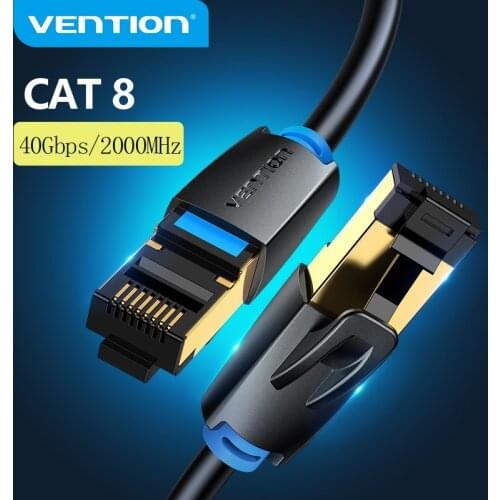 Vention Ethernet Cable Cat 8 Network Cable High Speed 40Gbps SSTP Wire Internet Patch Cable with RJ45 Connector for Router Modem