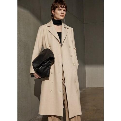 Korean Fancy Yarn Tr Herringbone High End Coat Womens Mid Long 2021 New European Quality Windbreaker Style Coat