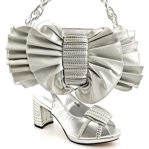 Hot Selling Fashionable African Women Shoes And Bag Set Italian Newest 2019 Italian design shoes and bag to match Wedding