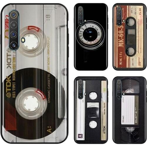 Magnetic tape Cassette audio tape For OPPO Find X3 X2 K5 K3 R17 R15 R9S F19 F15 F11 F9 F7 F5 Neo lite Pro Black Soft Phone Case