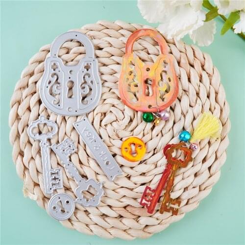 InLoveArts Locks And Keys Metal Cutting Dies Letter Stencil For DIY Scrapbooking Photo Album Embossing Paper Cards Decor Crafts