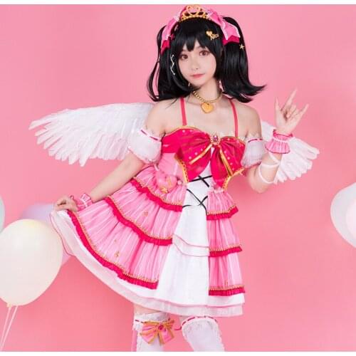 Love Live Nico Yazawa All Star Little Angel Pink Cute Uniform Lolita Dress Cosplay Costume Halloween Women Free Shipping 2020New