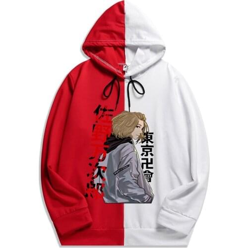 Fashion Trend Summer Autumn Man Anime Tokyo Revengers Print Daily Simplicity Patchwork Thin Hoodies Pullover Sweatshirt Tops