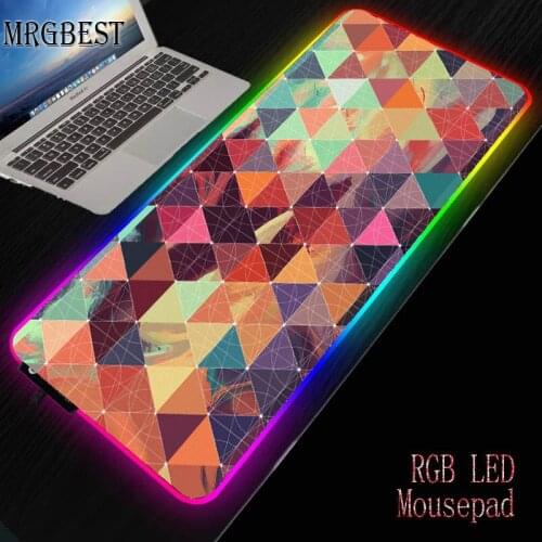 MRGBEST New Color Triangle Ultra-thin Optical Large Mouse Pad Anti-skid Game RGB LED Lighting Notebook Computer Desk Mousepad Xl