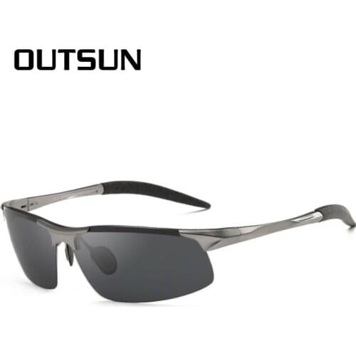 OUTSUN Aluminum Magnesium Polarized Sunglasses Men Brand Designer High Quality Metal Frame UV400 Polaroid Coating Oculos De Sol