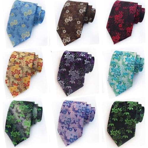 Mens Bright Color Floral Neck Ties High Grade Business 8CM Wide Tie Flower Print BWTHZ0334