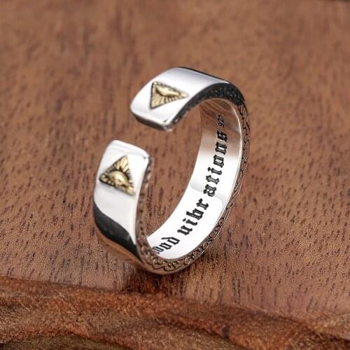 Classic Eye of Horus Open Adjustable Ring Mens Fashion Retro Punk Jewelry Gift