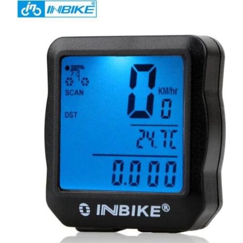 INBIKE Wired Bicycle Odometer Waterproof Backlight LCD Digital Cycling Bike Computer Speedometer Suit for Most Bikes