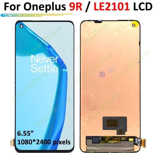 6.55'' Orignal Amoled For OnePlus 9R LE2101 LCD Screen Display+Touch Panel Digitizer Assembly For OnePlus 9 R 1+9R Display