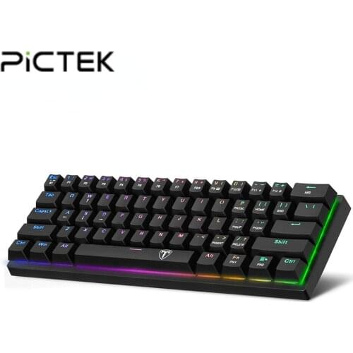 PICTEK PC335 RGB Surpport Bluetooth 5.0 wireless USB 2.4G Dual mode Mechanical Gaming Keyboard 61 Keys Compute for ESports