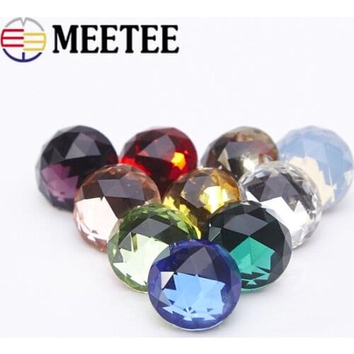 Meetee 10/20pcs 12mm Crystal Button Shirt Diamond Metal Shank Buttons Rhinestone Decoration Buckle DIY Garment Sewing Accessory