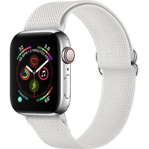 For Apple Watch Band 44mm Nylon 304 Stainless Buckle Pure Color Classic Strap for Apple Watch 40mm 42mm 38mm Watch SE Wristband