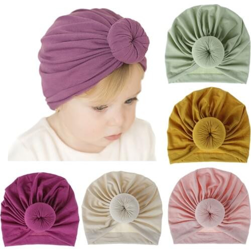 Fashion Baby Donut Hat Newborn Elastic Cotton Caps Infant Girls Turban Beanie Cap photography photo accessories Soft Hats