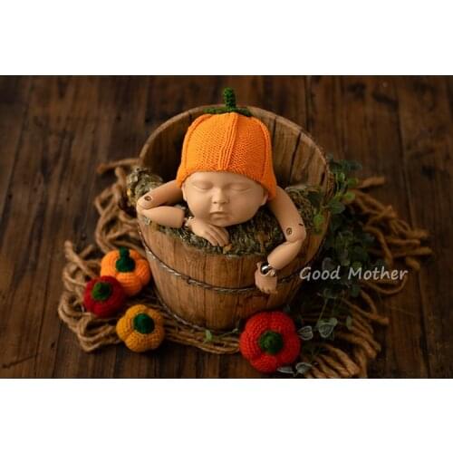 Halloween pumpkin-themed combo hat ornaments baby newborn photography prop