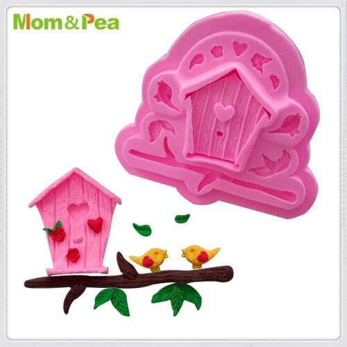 Mom&Pea MPA1819 Bird Hut Shaped Silicone Mold Cake Decoration Fondant Cake 3D Mold Food Grade