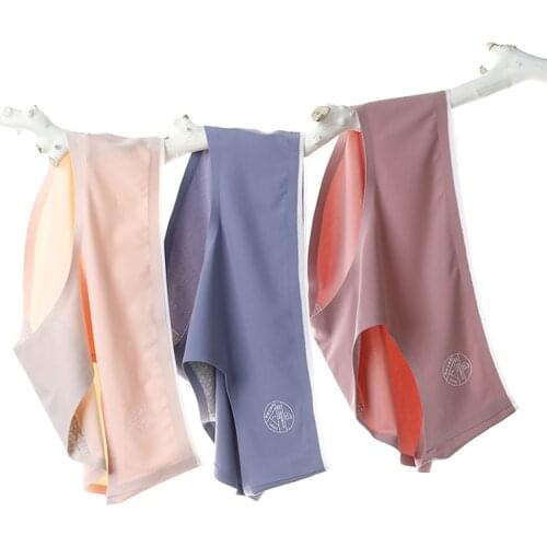 Ice Silk Seamless Panties Women Sexy Briefs Breathable Underwear Cotton Antibacterial Underpants Lingerie 3 Pcs/lot Dropshipping