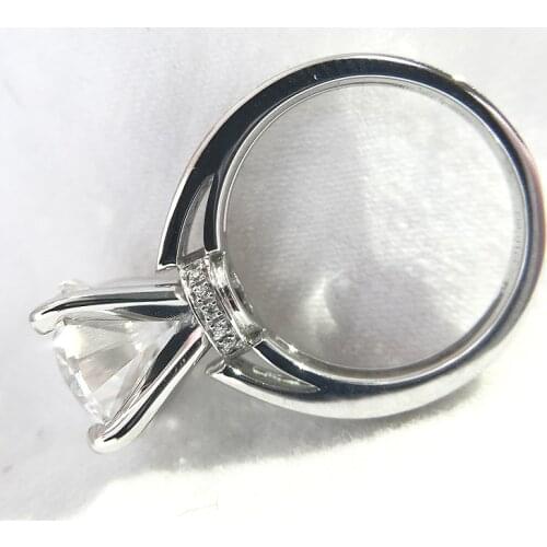 Solid 14K White Gold DF Color 3 or 5 Carat Moissanite Halo Engagement ring For Women