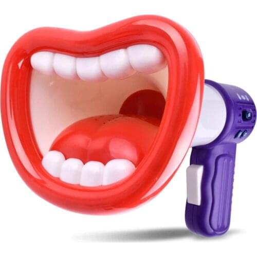 Big Mouth Funny Voice Changer Horn Toy Megaphone Recording Kids Handheld Mini Vocal Toys Plastic Party Loudspeaker Gift