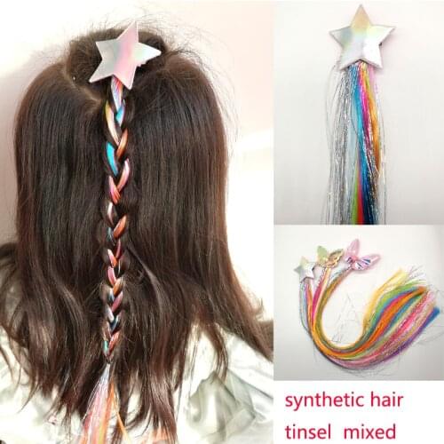 Wig Hairpins Sparkly Party Hair Accessories Braids Headband Kids Girls Glitter Star Butterfly Wings Bows Princess Hair Clips