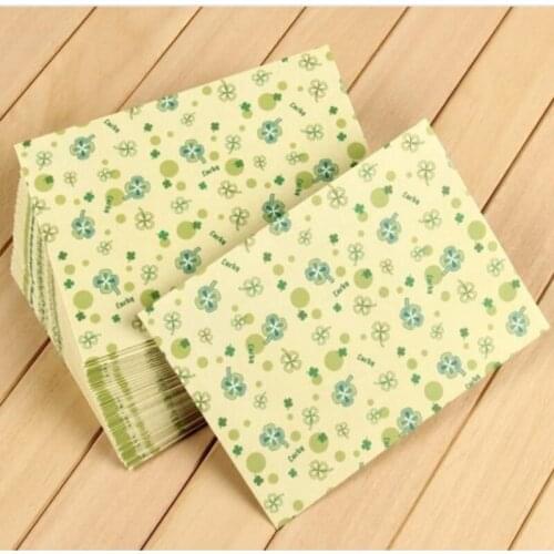 Green Lucy Grass Envelope Clover Design Post Card Packing Stationery DIY Junk Journal Material Diary Decoration