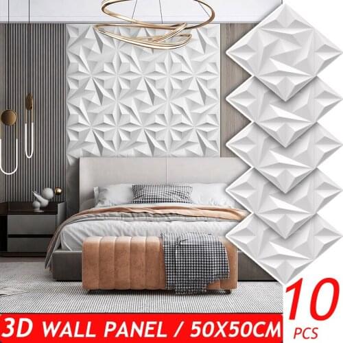 10PCS 50x50cm 3D Wall Sticker Living Room TV Background Home Decor mural Panel Bathroom Soundproof PVC Three-dimensional Kitchen