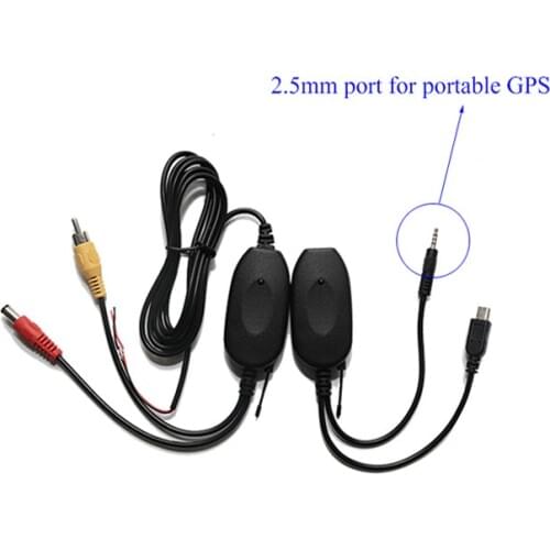 2.4 Ghz Wireless parking camera cable 2.5mm earphone port Transmitter & Receiver kit for all car reverse camera
