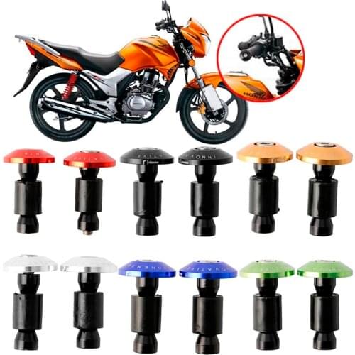 2PCS Aluminum Handlebars CNC Handlebar Grips Slider Cap Plug Handlebars Levers Motorcycle Dirt Bike Aluminum Bar End Motorcycle