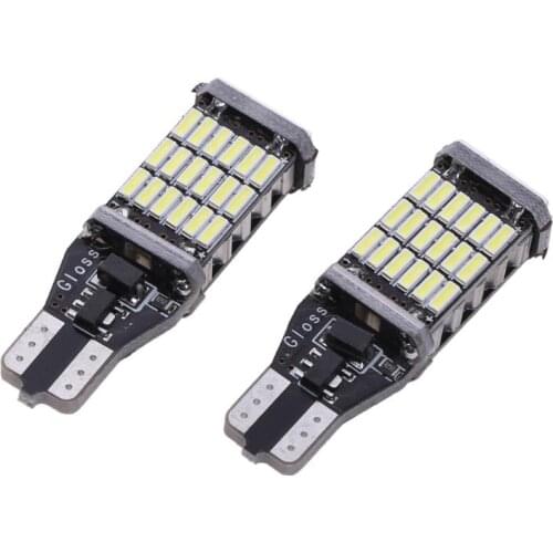 2pcs DC12-24V Car Turn Signal Light Canbus W16W LED CANBUS T15 45led 4014smd Chip LED T10 T15 High Power Light 6000K-8000K