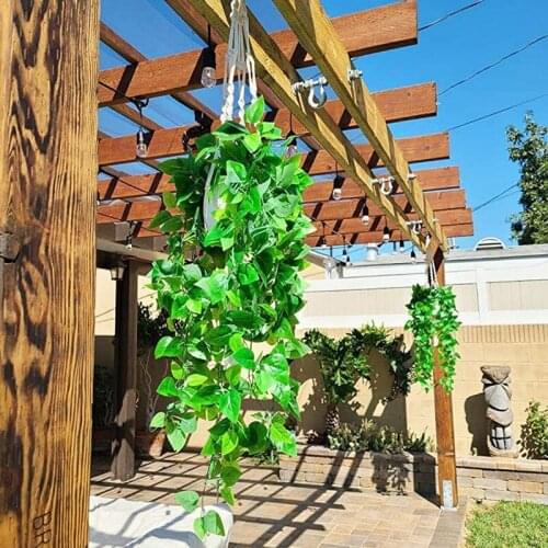 3 Pack Artificial Hanging Plants Ivy Vine Fake Leaves Wall Home Room Garden Kitchen Wedding Outside Decoration