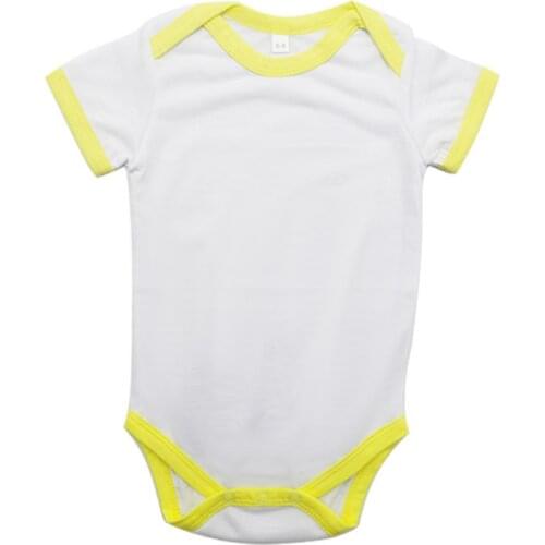 5pcs/lot Sublimation Blank Baby Climb Yellow Clothes T-shirt Heat Press Dye sublimation ink Crafts Infant conjoined clothes