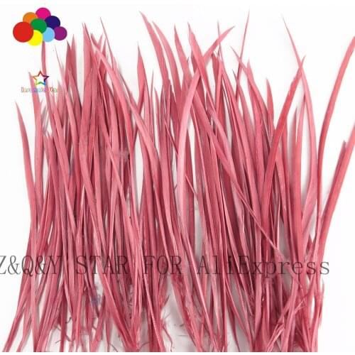 50-200 Natural 15-20CM Goose Monofilament Feather Dyeing Deep Red Bean Paste Color DIY Craft Head Jewelry Accessories Feather