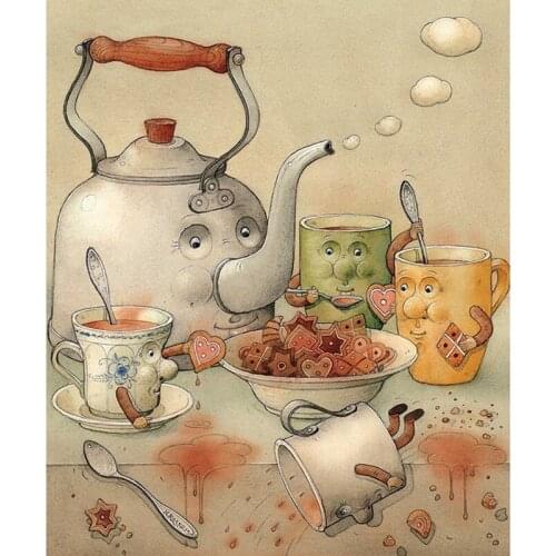 5D Diamond Embroidery Full Drill Mosaic Cross Stitch Crystal round Diamond Sets Decorative Diy Diamond Painting Tea Cup