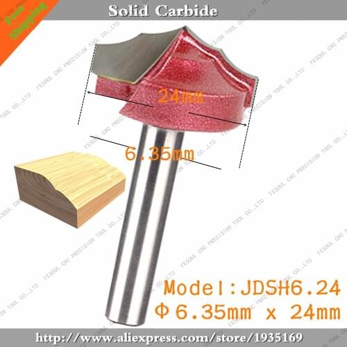 6.35mm*24mm,5pcs,Free shipping CNC Engraving 3D Woodworking Milling Cutter,Tungsten Solid carbide End Mill,Wood Tools,Router Bit