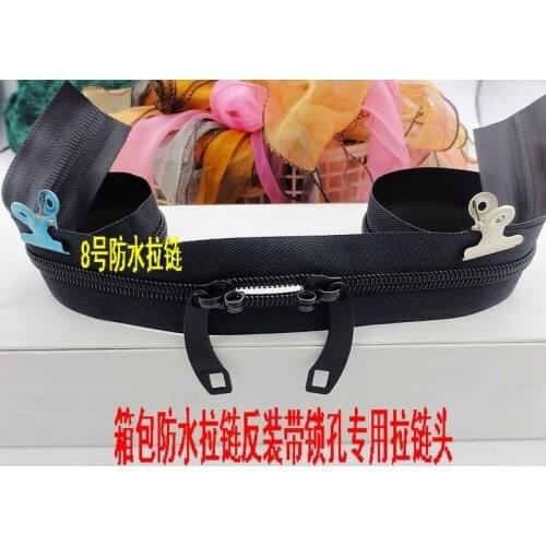 #8 waterproof zipper for outdoor bags tent trip luggages zipper repair key hole slider diy handwork accessories