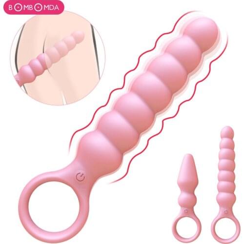 Anal Vibrator Sex Toy for Women Anal Beads Vibrators Gay Prostate Massage Smooth Butt Silicone but plugs Sex Toys for Couple