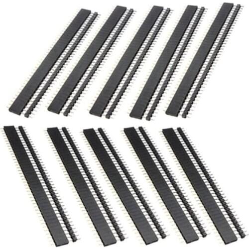 10 Pair 40 Pin 2.54mm Male Female SIL Socket Row Strip PCB Connector