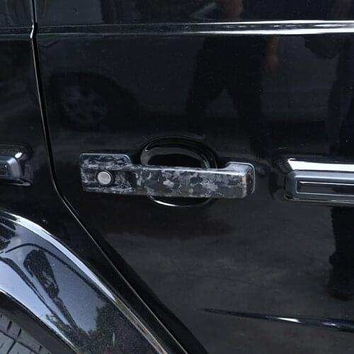 For Mercedes Benz G class W463 G350 G400 19-2020 Real Carbon Fiber forged pattern Car Outer Door Handle Stickers Car Accessories