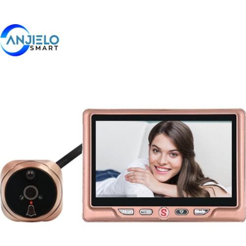 4.3' LCD Peephole Doorbell Camera with 120 Degree PIR Motion Detection Video Recording Camera IR Night Vision For Home Security