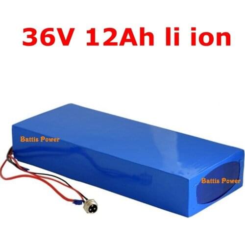 Brand battery 36v 12ah lithium li-ion 36v 12ah battery pack 15A BMS for 36v 350w motor electric bike motor 36v250w 500w +Charger