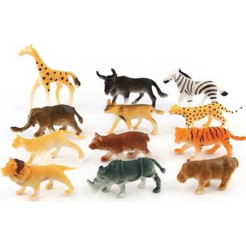 Simulation Tiger Elephant Deer Leopard Plastic Forest Wild Animals Modeling Toys Figurine Home Decor Gift For Kids