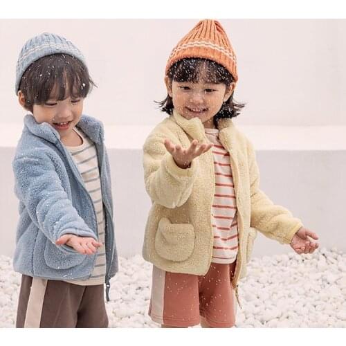 Ins Children Girls Clothes Coats Autumn Thickened Baby Boy Jackets 2-5y Winter Long Sleeve Toddler Clothing With Zipper 2021