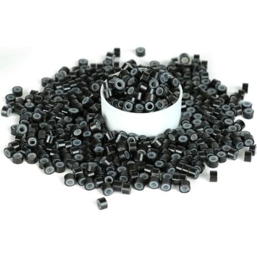 Micro Silicone Lined Link Rings For Feather Hair Extensions 1000 500 Pieces 5MM Silicon Beads Hair Extension DIY Tools 6 Color