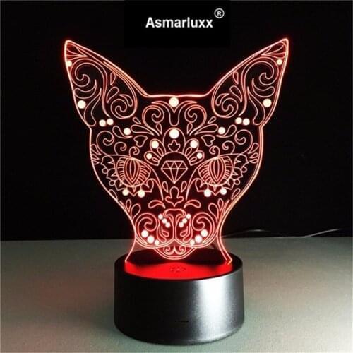 Creative Cute Cat LED Night Light For Children Baby Kids Bedside Lamp Multi color Acrylic Touch Sensor Control Lamp Drop Ship