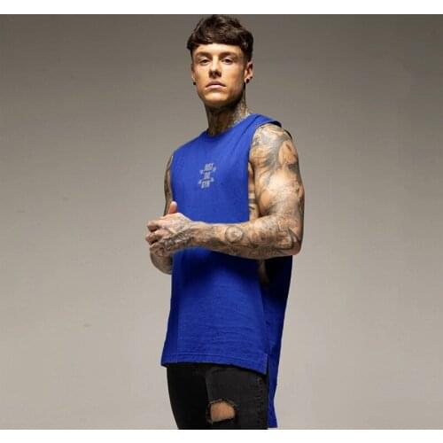 New Fitness Mens Tank Top Workout Gym Fashion Clothing Bodybuilding Cotton Musculation Singlets Sleeveless Casual Sports Vest